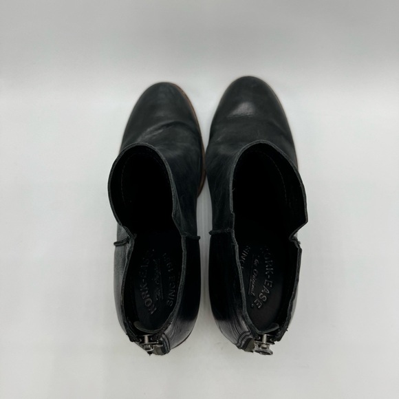 Kork Ease Chandra Bootie Women’s Size 8 Black Leather Boot Stacked Block Heel - Picture 7 of 11